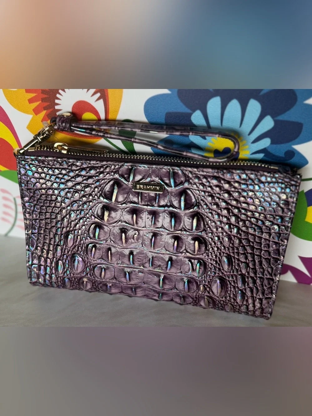 Brahmin Daisy Purple Passion Iridescent NWT FIRM $